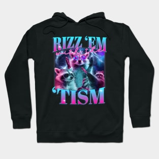 Autism Funny Rizz Em With The Tism Meme Autistic Opossum Hoodie